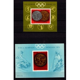 1972 - Rumænien - AFA 3049-50 - Frimærke - Olympiadevindere - Miniark - Postfrisk.